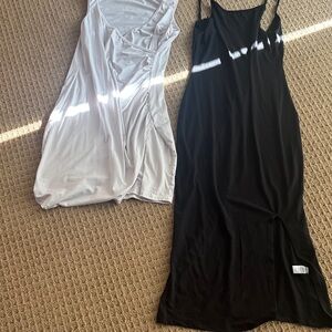 Elegant Black and White Slip Dresses